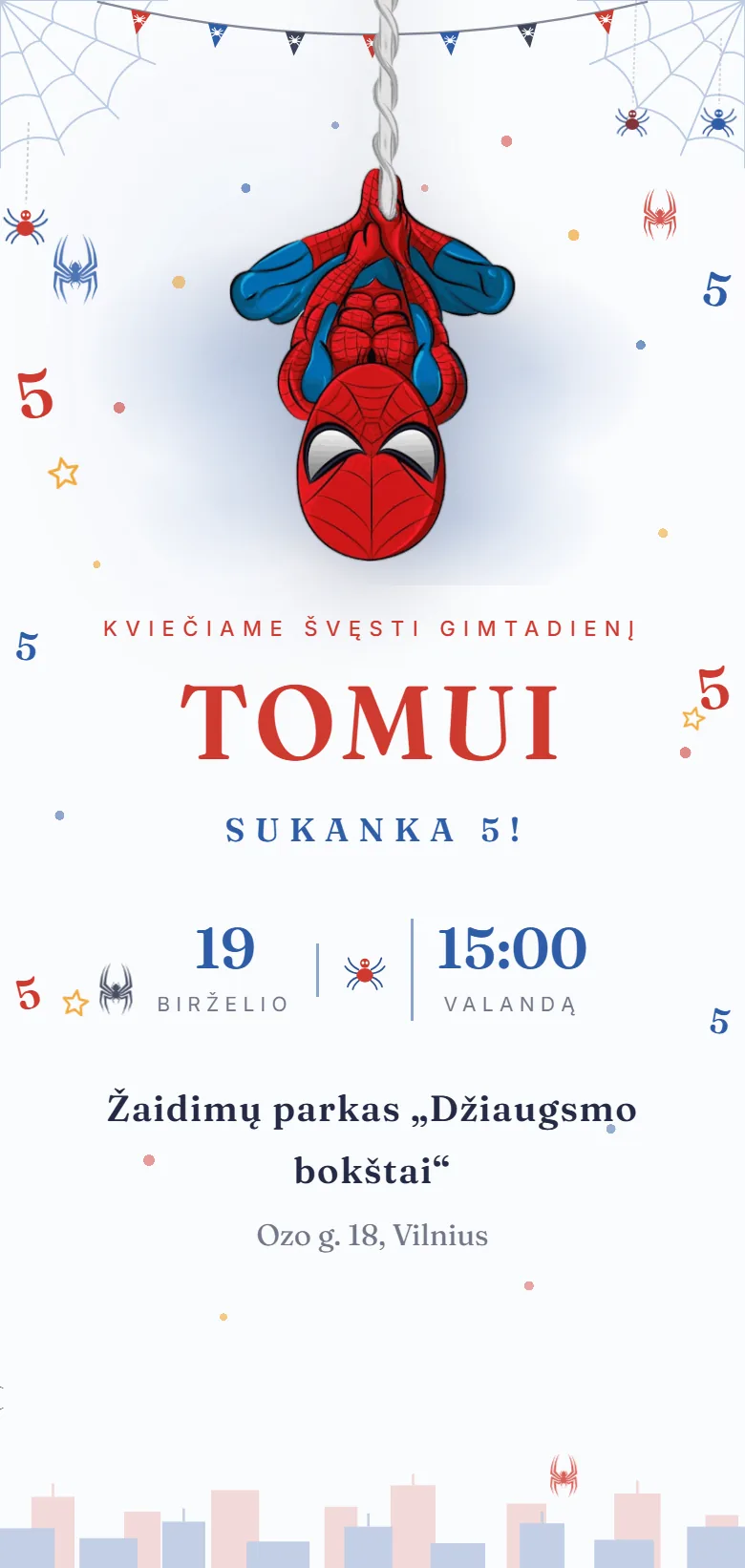 Elektroninis kvietimas telefone: Gimtadienis · Voras