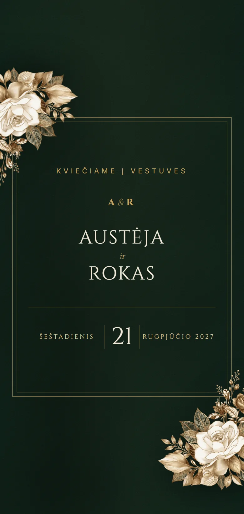 Elektroninis kvietimas telefone: Vestuvės · Karališkas